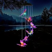Resim 1 adet Güneş Enerjili LED Kelebek Rüzgar Çanı Işığı, Nikel Pil, Plastik Dış Mekan Asılı Fener Bahçe, Patio, Çim ve Yürüyüş Yolu Dekoratif Atmosfer Lambası, Bahçe Aydınlatma | Dekoratif Aydınlatma | Solarchargeable Lanter 