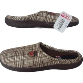 Resim Gezer Erkek Açık Kahverengi Çizgili Ultra Hafif Günlük Ev İçi Terlik 