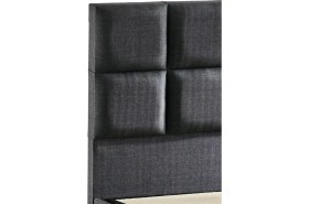 Resim Star Başlık 160 cm Çift Kişilik Antrasit Keten Kumaşlı Modern Lüks Yatak Başlığı / Baza Başlığı 