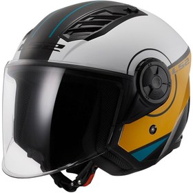 Resim LS2 AIRFLOW 2 COVER SİYAH-BEYAZ-GOLD KASK 