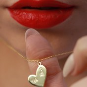 Resim eddiajewellery Size Özel 14ayar Altın Kaplama Kalp Kolye 925 Ayar Gümüş Kolye 