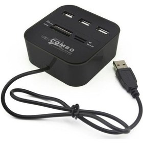 Resim 7 Port USB 2.0 Combo HUB Çoklayıcı Multi Çoklu Kart Okuyucu 