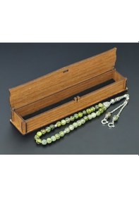 Resim Yeşil Yosunlu Akik Doğaltaş Tesbih - 8 MM Küre Kesim - Ürün 