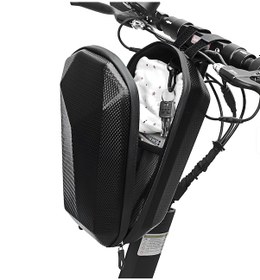 Resim Karbon Desenli Bisiklet Ve Elektrikli Scooter Çantası - 4 Litre - Su Geçirmez Siyah Karbon 