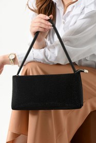 Resim Nas Bag Abiye, Işıltılı, Taşlı, Gündelik Kadın Baget Çanta (En:27xBoy:13) 