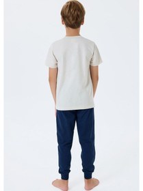 Resim U.S. Polo Assn. U.s. Polo Assn Erkek Çocuk Kısa Kollu Pijama Takım Beyaz-2310 Beyaz 