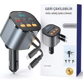 Resim Geri Çekilebilir Hızlı Araç Şarj Aleti 4'ü 1 