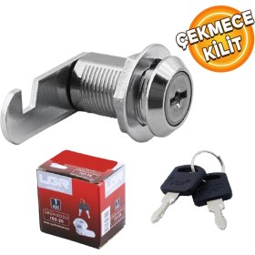 Resim Badem10 Ugr Mandallı Çekmece Kilidi 2 Anahtarlı Metal Mobilya Dolap Kilidi 