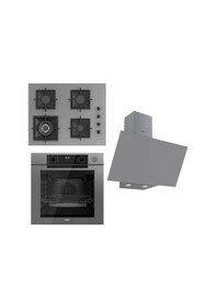 Resim Ferre Steamart-Fryart Serisi Gri Ankastre Set SC408-WFA - QEP64CPR - D079 