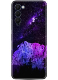 Resim TECNO Camon 18 Premier Kılıf Silikon Desen Özel Seri Purple Mountain 1640 