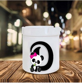 Resim Genel Markalar Panda Desenli D Harfi Baskılı Seramik Şık Küllük 