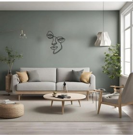 Resim Lazer Kesim Metal Duvar Dekoru Yarım Yüz Half Face Metal Duvar Tablosu Soyut 