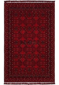 Resim Hoom Rugs Afgan Afg 02 Red Antibakteriyel Kaymaz Tabanlı Dekoratif Kilim Kırmızı 