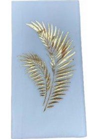 Resim Gold Yaldızlı Beyaz Yaprak Desenli Peçete 16 lı 