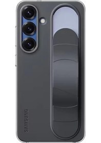 Resim Samsung Galaxy Uyumlu S25 Standlı Kordonlu Kılıf Siyah 