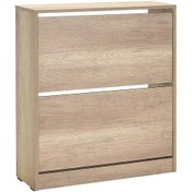 Resim Flat Duo 2 Katlı Geniş Ayakkabılık Açık Ceviz Tori 73x84x26 Cm Gxyxd 