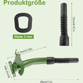 Resim Biterse Metal Dökme Ağzı Yakıt Bidonu Çıkış Borusu Lastik Ağızlı 20 mm Tank Manşonu Metal Bidon 5/10/20 L Benzin Bidonu Için Dökme Ağzı 