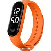 Resim Cloud011 Dayanıklı Parlak Kadranlı Ayarlanabilir Kayışlı Siyah Plastik Kasa Orange Spor Saati Koşu Fitness Diğer 