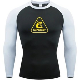 Resim Snapbuy Erkek Uzun Kollu Rashguard - Uv Koruma, Sörf, Dalış, Yüzme Ve Plaj Kıyafeti Chınakırmızı Kirmizi 