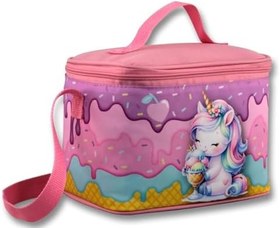Resim Termoslu/Isı Yalıtımlı Beslenme Çantası - 5004 - Dondurma Yiyen Unicorn, Mor Pembe (Kız Çocuk) 