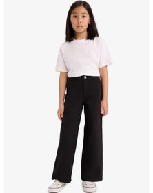 Resim Defacto Kız Çocuk Wide Leg Geniş Paça Pamuklu Okul Pantolonu E6188a825aubk27 Siyah 