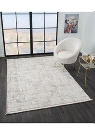 Resim Çam Halı Mona Vs010a Krem Bej Modern Desen Salon Halısı 