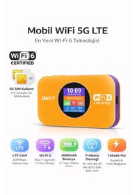 Resim 5g Mobil Wifi Modem Taşınabilir Router Wifi 6 Destekli 300mbps 3000mah Bataryalı Sım Kartlı Hotspot 