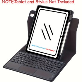 Resim Yalnızca iPad Pro 11 inç/iPad Air 5. Nesil/4. Nesil/iPad 10./9./8. Nesil (2021-2019)/iPad Air 3/iPad Pro 10,5 inç için Klavyeli Tablet Kılıfı - Ayrılabilir Manyetik Klavye Kapak, Kalemtutucu ve Çoklu Dokunmatik Trackpad ile Arka Aydınlatmalı Hafif Tasarım 