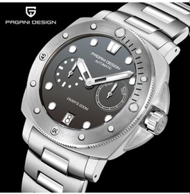 Resim Pagani Design Erkek 200m Su Geçirmez Çelik Saat Otomatik Mekanik Saat 41mm Safir Kristal Cam Gri 