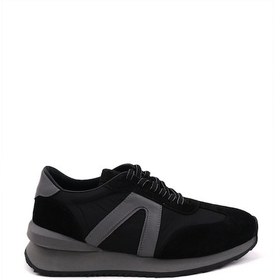 Resim Erkek Siyah Mevsimlik Casual Deri Spor Ayakkabı 24ms005028001 Siyah 