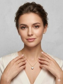 Resim Yuvarlak Tek Taş Detaylı Set - Set0023 Altın - Çok Renkli 