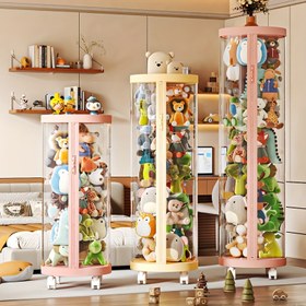 Resim 1 adet Yuvarlak Plastik Oyuncak Bebek Saklama Düzenleyici Kapaklı - Peluşlar ve Çeşitli Eşyalar için Şeffaf Teşhir Standı, Ev ve Hediyeler için İdeal, Noel ve Cadılar Bayramı Dekorasyonu için Mükemmel, Aile Atmosferini Geliştirir, El Tipi Oyuncak Bebek Tutucu, Oyuncak Sandıkları ve Düzenleyiciler, Oyuncak Bebek Düzenleyici, Peluş Saklama, Teddy Saklama, Oyuncak Ayı Saklama, Oyuncak Saklama Düzenleyici, Oyuncak Düzenleyici/peluşlar, Oyuncak Kutusu, Saklama Kutusu 