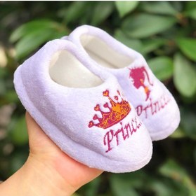 Resim Pandalina Kız Çocuk Panduf princess kız taçlı figürlü kaydırmaz taban anaokulu kreş ev ayakkabısı 