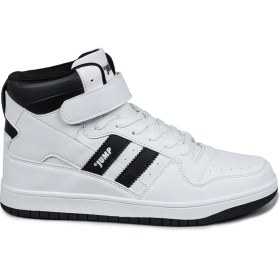 Resim Jump 28504 Yüksek Bilekli Beyaz - Siyah Erkek Sneaker Günlük Spor Ayakkabı 