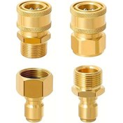 Resim Basınçlı Yıkayıcı Hızlı Bağlantı Kiti, 4 Adet M22 15mm İla 3/8 İnç Hortum Hızlı Bağlantı Bağlantı Parçası, Güç Yıkayıcı Tabancası, Hortum, P 