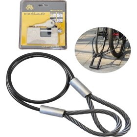 Resim Lidersan Çelik Motorsiklet 1,5 Metre 10 mm Kesilmez Çelik Halat Motorsiklet Bağlama Halatı Motorsiklet Zincir Kilit 