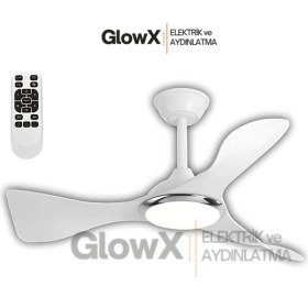 Resim Işıklı Tavan Vantilatörü-Avize Vantilatör-3 Renkli Işık 