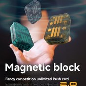 Resim Manyetik Blok 2.0 - Şık Yarışma Sınırsız Push Kartı, 3D Dönen Tasarım, Dayanıklı PC Malzeme, Mavi ve Sarı, Taşınabilir EDC Oyuncak, Yeni Nesil Hediye, Interaktif Bulmaca, Şık İnşaat, Düz Yüzey 