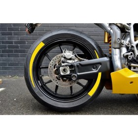 Resim Yeni Özel Motosiklet Lastik Yanağı Sarı Sağ-Sol/ön-Arka 