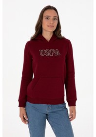 Resim U.S. Polo Assn. Kadın Bordo Şardonlu Kapüşonlu Basic Sweatshirt 50313566-VR014 