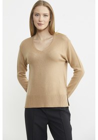 Resim Sementa Salaş V Yaka Basic Triko Kazak - Kamel Kamel 