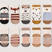 Resim Erkek ve Kız Çocukları için 5'li Paket Karikatür Hayvan Tilki Penguen Desenli Kaymaz Çoraplar, Bebek Zemin Çorapları, Oyun Zamanı Çorapları,Çocuk Ayakkabıları,Çocuk Çorapları,Çizgi Film Hayvan Çorapları,Renkli Çocuk Çorapları,Çizgi Film Hayvan Baskısı,Erkek ve Kız Çocuk Çorapları 