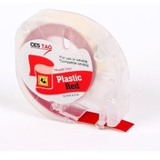 Resim Dymo Cestag Plastik Şerit Etiket Kırmızı Muadil 10'luk Paket 