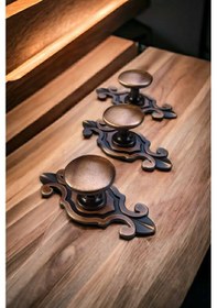 Resim Bakır Renk Yaprak Tasarım Düğme Çekmece Ve Dolap Kulpu 