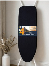 Resim Beylini Ütü Masası Kılıfı Yanmaz Lastikli Süngerli Ütü Masası Örtüsü Ayarlanabilir Ütü Masası Bezi Siyah 50x150 Cm Siyah 