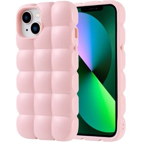 Resim Apple iPhone 13 Kılıf Parlak Esnek Silikon Zore Dom Dom Kapak-Pembe 