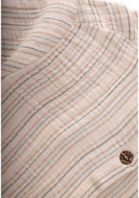 Resim Müslin Gömlek 2-10 Yaş Haki Kahve Çizgili Haki Kahve Çizgili 