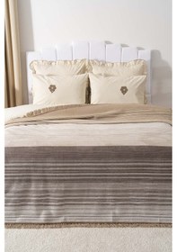 Resim Rivaistanbul Veloura Bej Çift Kişilik Püsküllü Battaniye Çok Renkli 