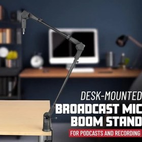 Resim Frameworks Ince Profil Masaüstü Mikrofon Standı Yayınlar, Podcast'ler, Içerik Oluşturma, Canlı Yayın ve Benzer Uygulamalar Için Boom Kolu (GFWMICBCBM0500) 