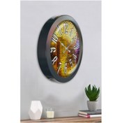 Resim Bahat Salon Ofis Duvar Saati Gri Metal Çerçeve 36 Cm 